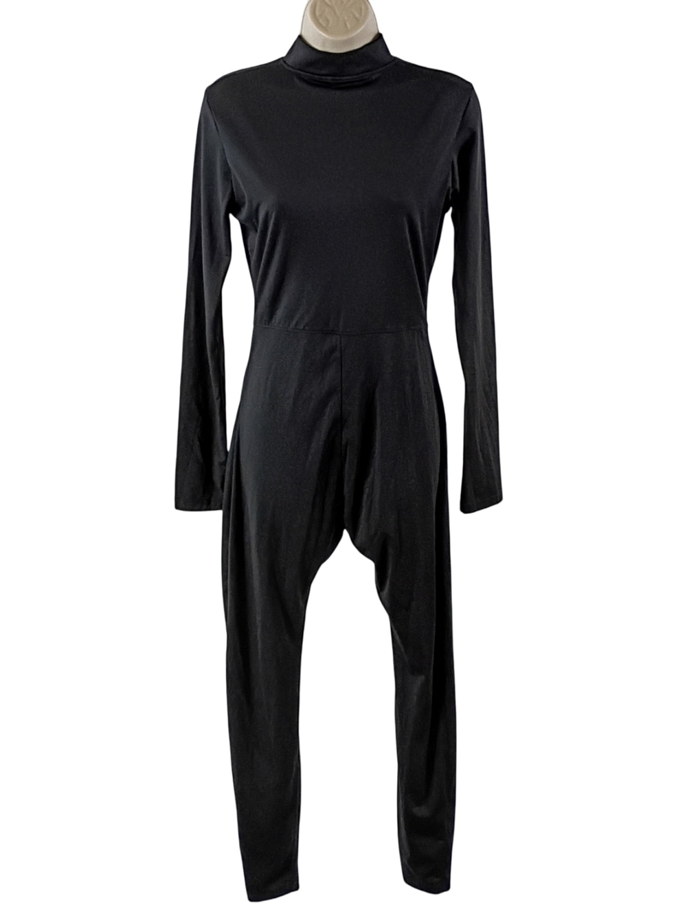 Black Long Sleeve Turtleneck Jumpsuit - Women
